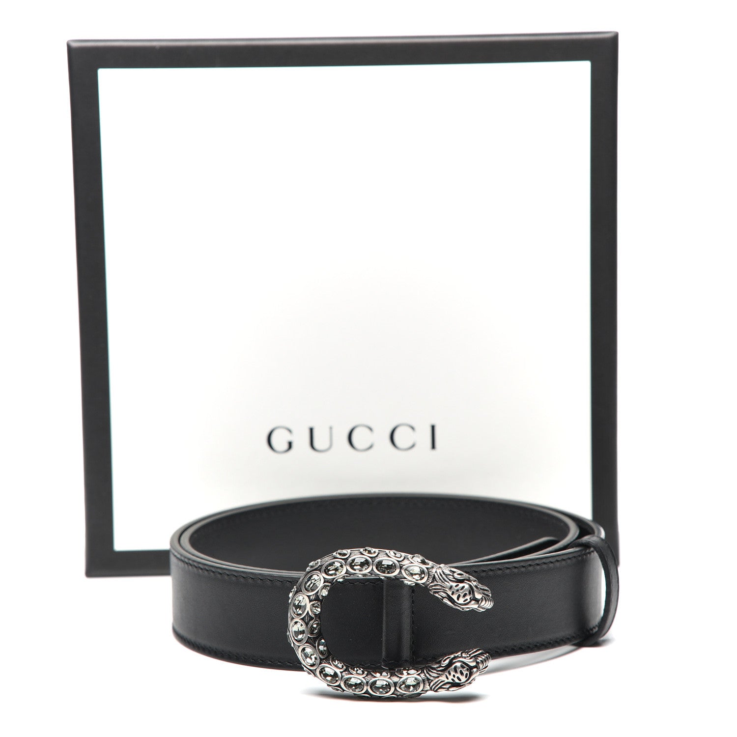 Gucci Moon Calfskin Crystal Dionysus 30mm Belt 80 32 Black Black Diamond 4 of 5