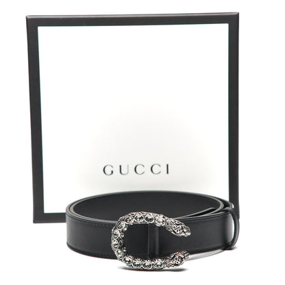 Gucci Moon Calfskin Crystal Dionysus 30mm Belt 80 32 Black Black Diamond 4 of 5