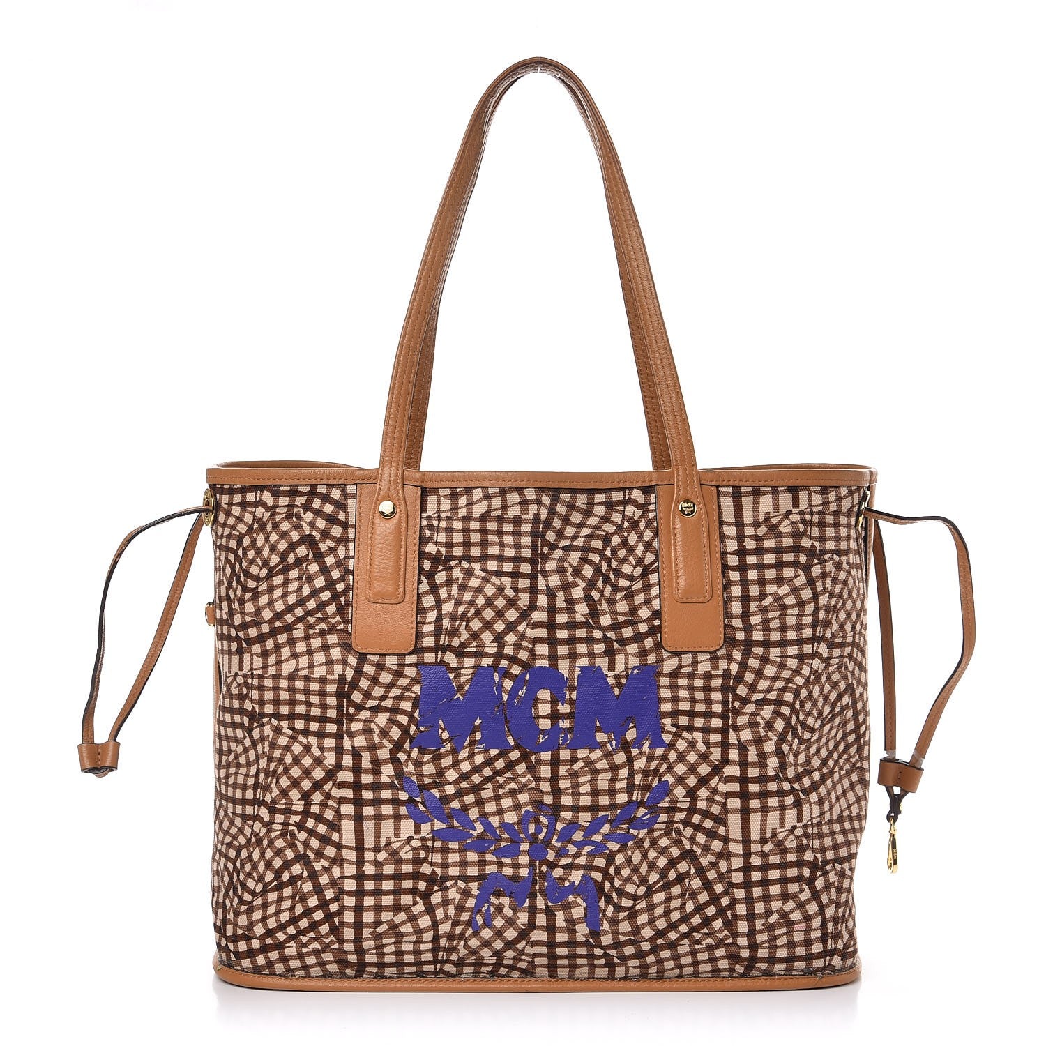 MCM Visetos Liz Reversible Shopper Tote Cognac 10 of 11