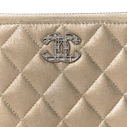 Chanel Metallic Lambskin Quilted Gusset Wallet Gold 8 of 13
