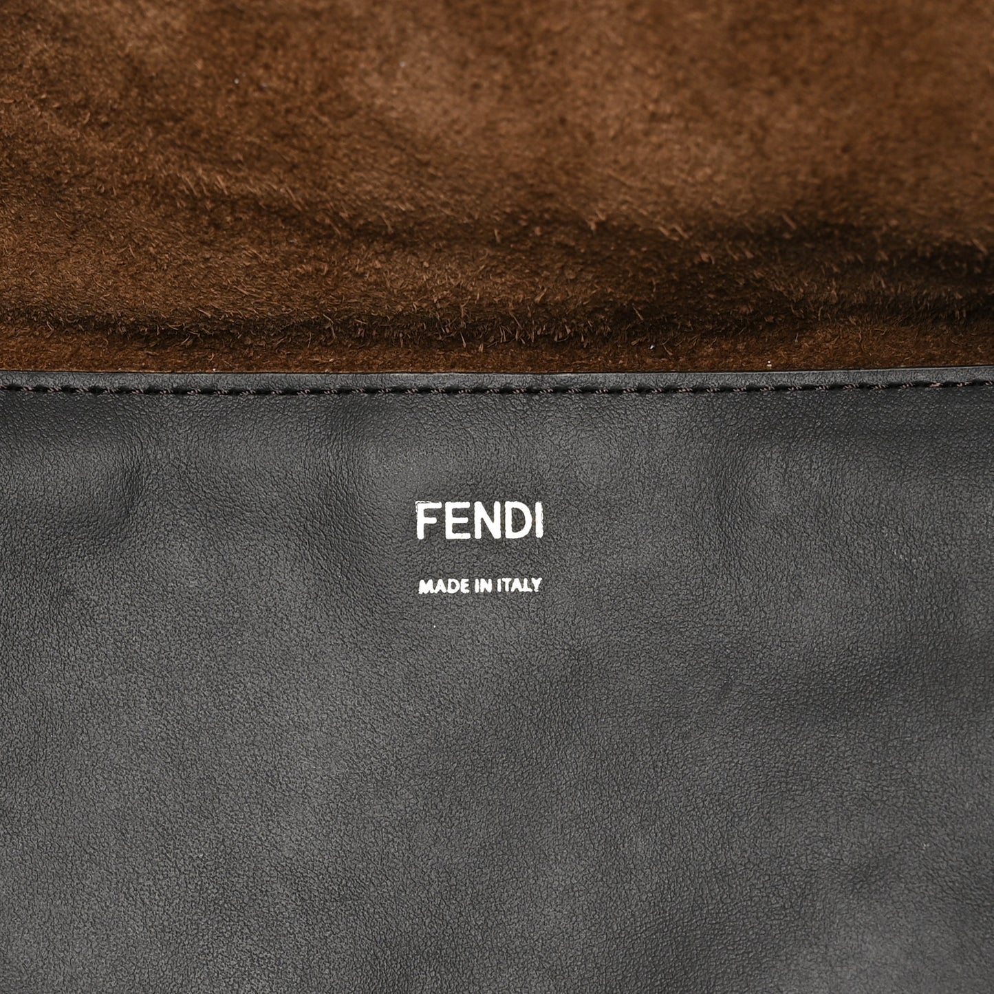 Suede Striped Fendi Sunshine Shopper Tote Brown Multicolor