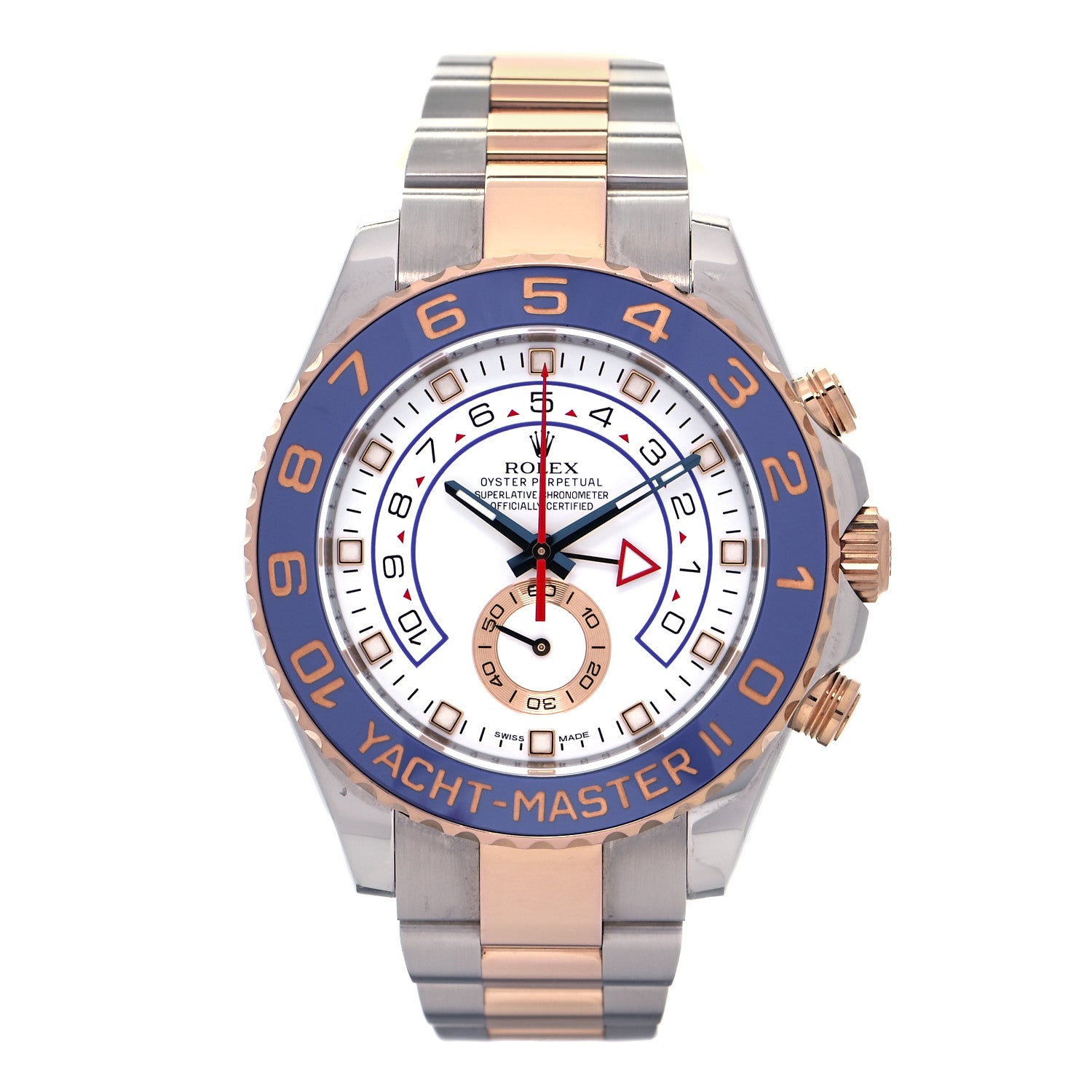 Rolex Stainless Steel 18K Everose Gold 44mm Yacht-Master II Watch White 116681 1 of 4