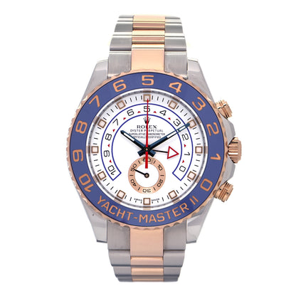 Rolex Stainless Steel 18K Everose Gold 44mm Yacht-Master II Watch White 116681 1 of 4