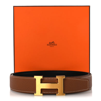Hermes Box Togo 32mm H Belt 100 40 Black Gold 6 of 6