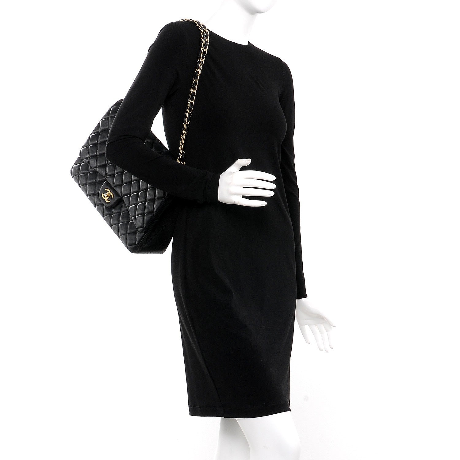 Chanel Lambskin Quilted Maxi Single Flap Black 3 of 8