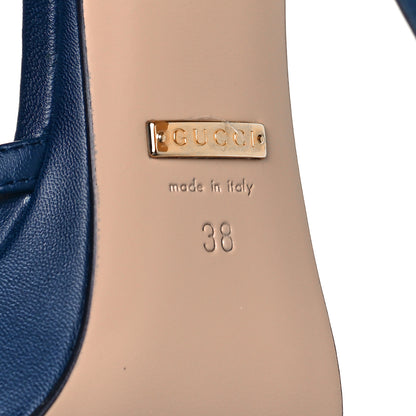 Gucci Malaga Kid Platform Sandals 38 Great White Blue Agata 6 of 7
