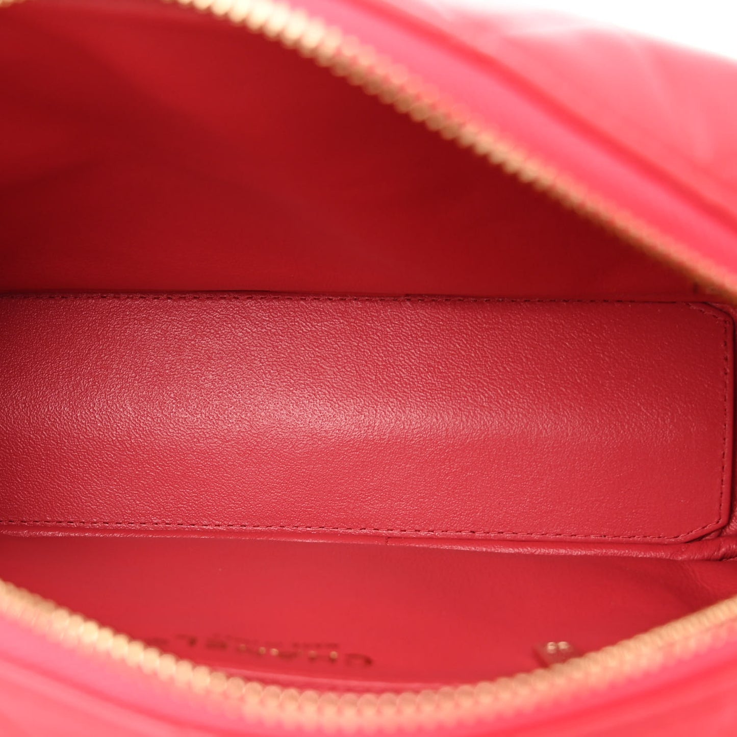 Lambskin Quilted Camera Case Dark Pink