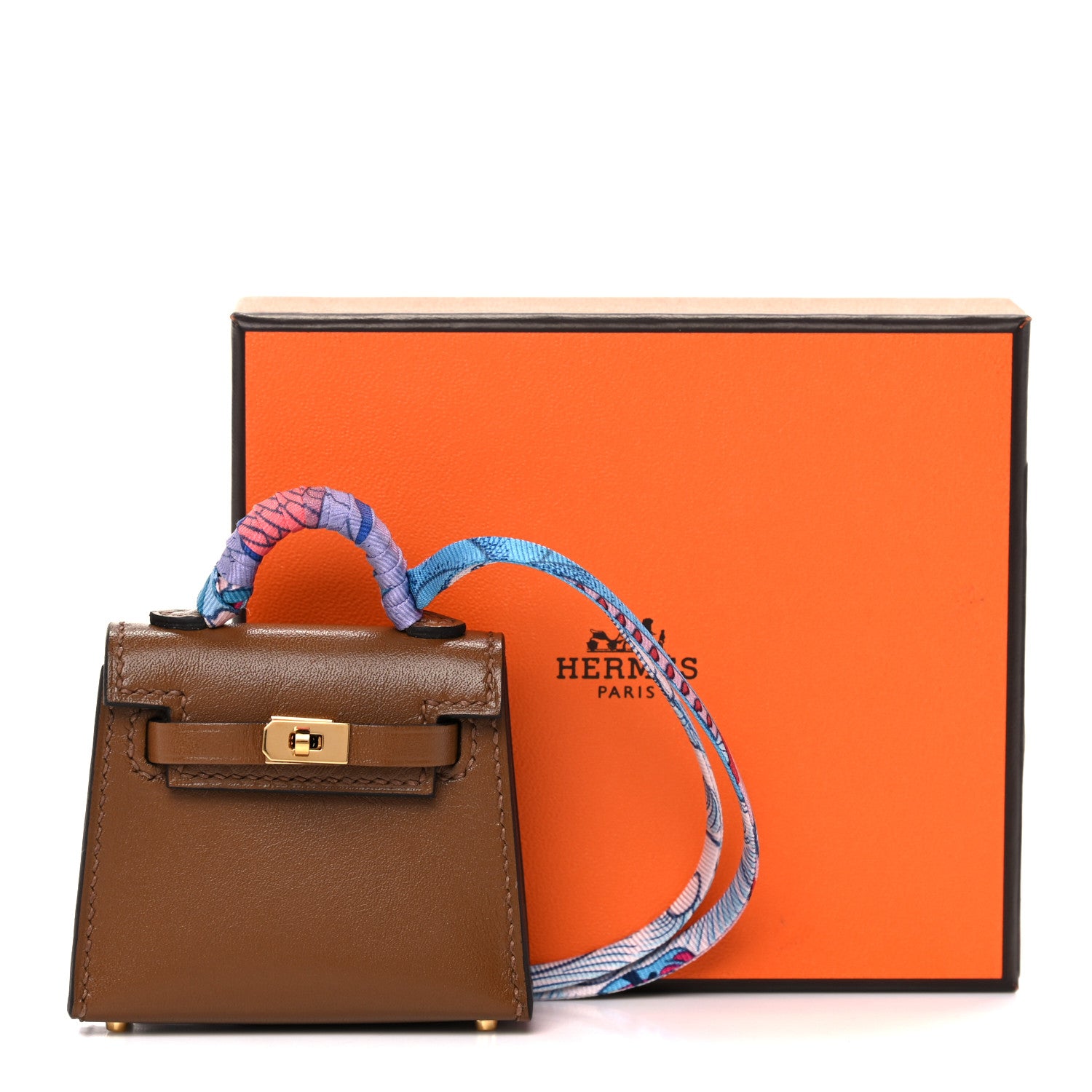 Hermes Tadelakt Mini Kelly Twilly Bag Charm Alezan 5 of 5