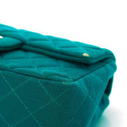 Chanel Jersey Quilted Mini Rectangular Flap Green 8 of 13