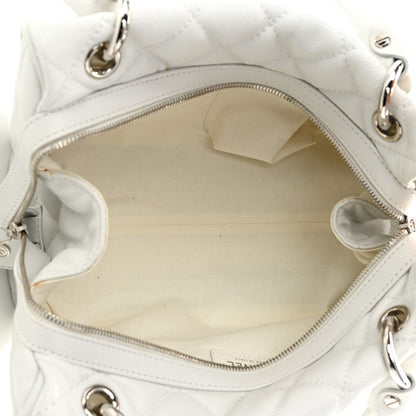Chanel Caviar Quilted CC Timeless Bowler White 5 of 10