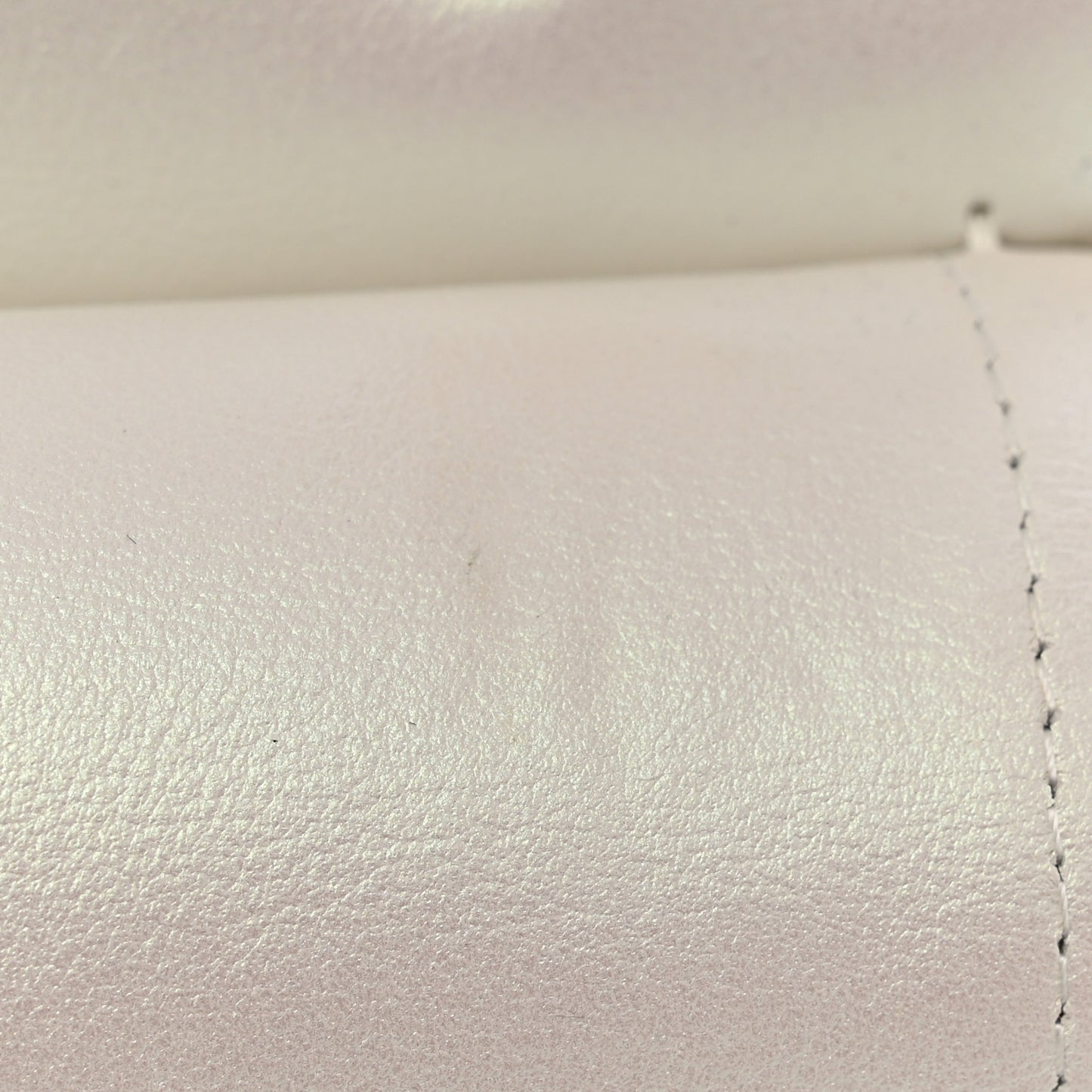 Iridescent Calfskin Quilted Medium Double Flap White