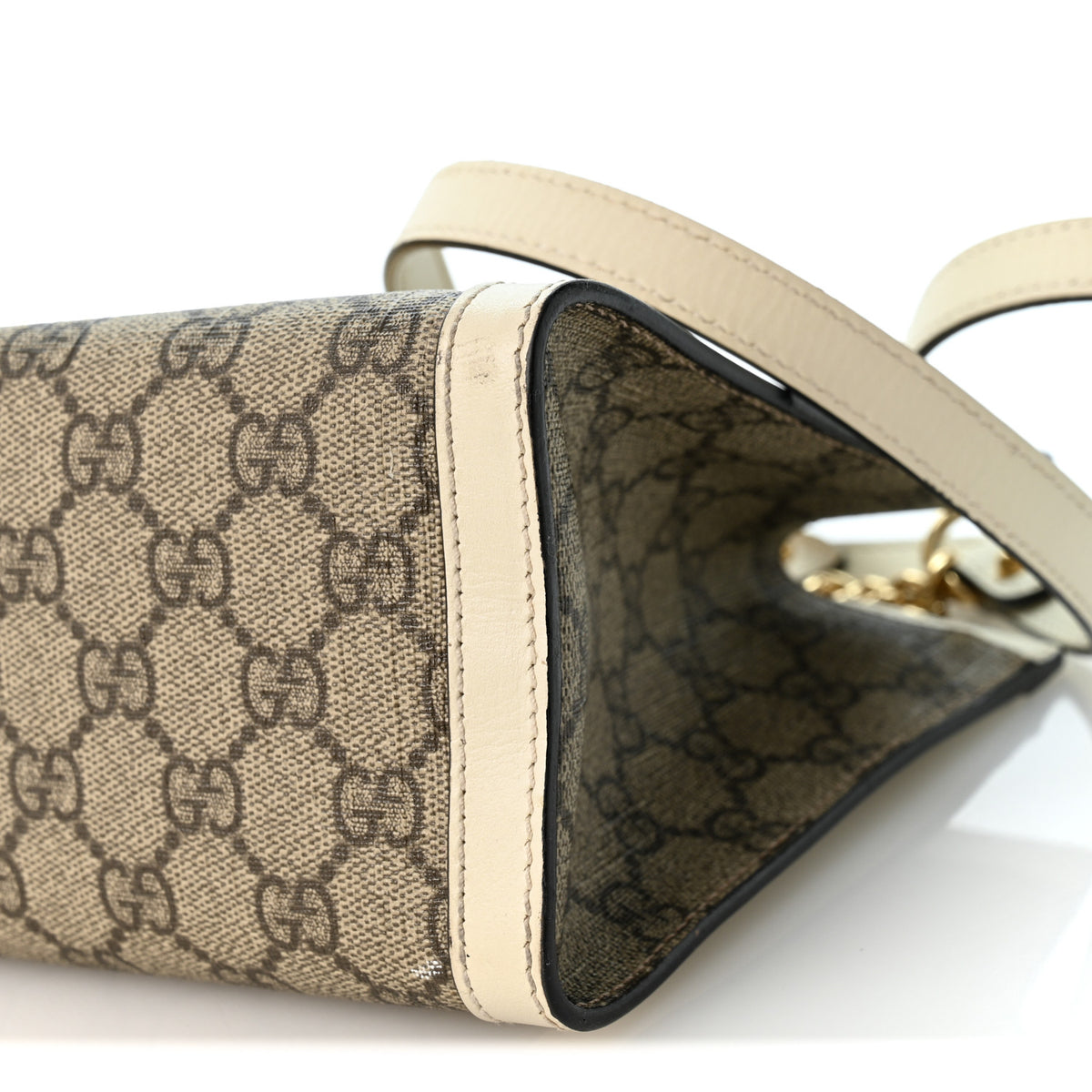 Gucci GG Supreme Monogram Moon Calfskin Small Padlock Tote Beige Ebony Mystic White 10 of 10