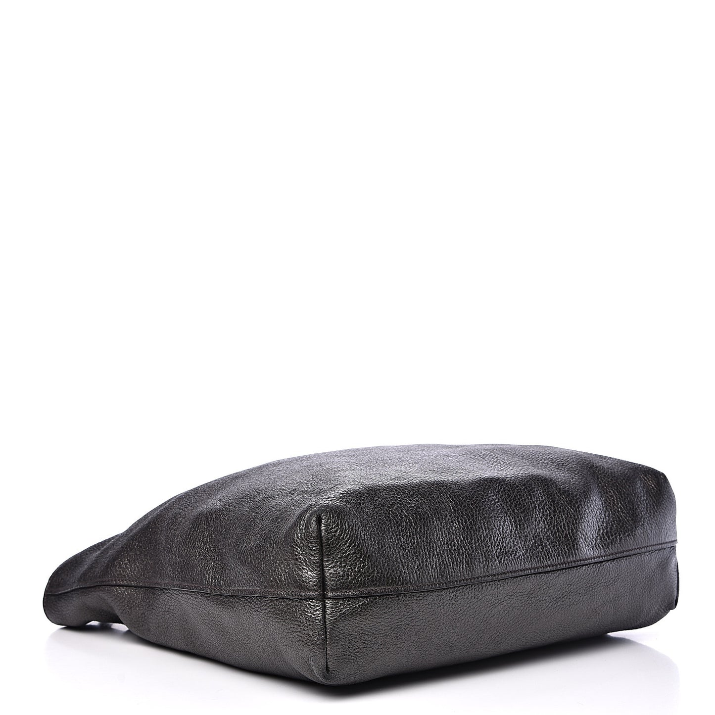 Metallic Vitello Daino Shopping Tote Black
