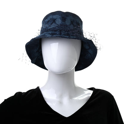 Christian Dior Cotton Small Kaleidoscopic Brim Bucket Hat with Veil 57 Blue 2 of 10