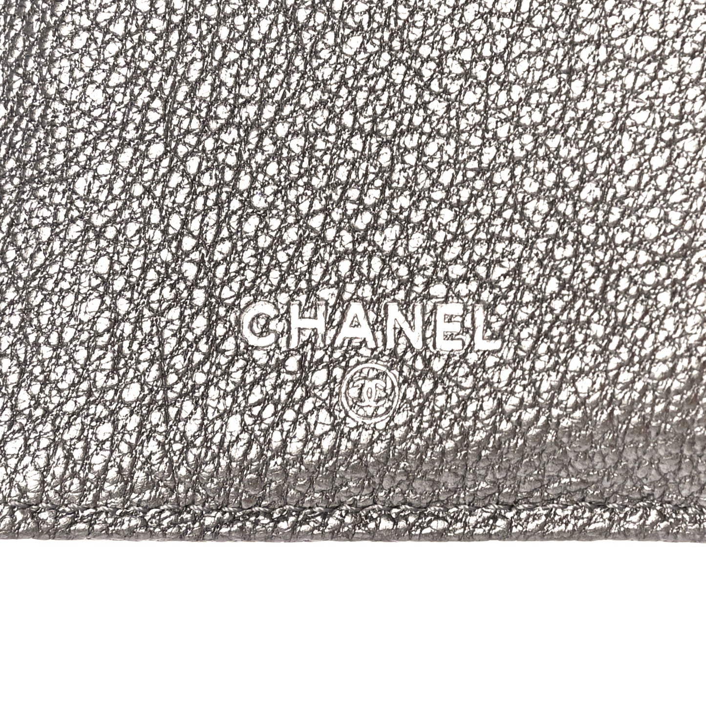 Metallic Calfskin Diamond Stitched Flap Wallet Gold