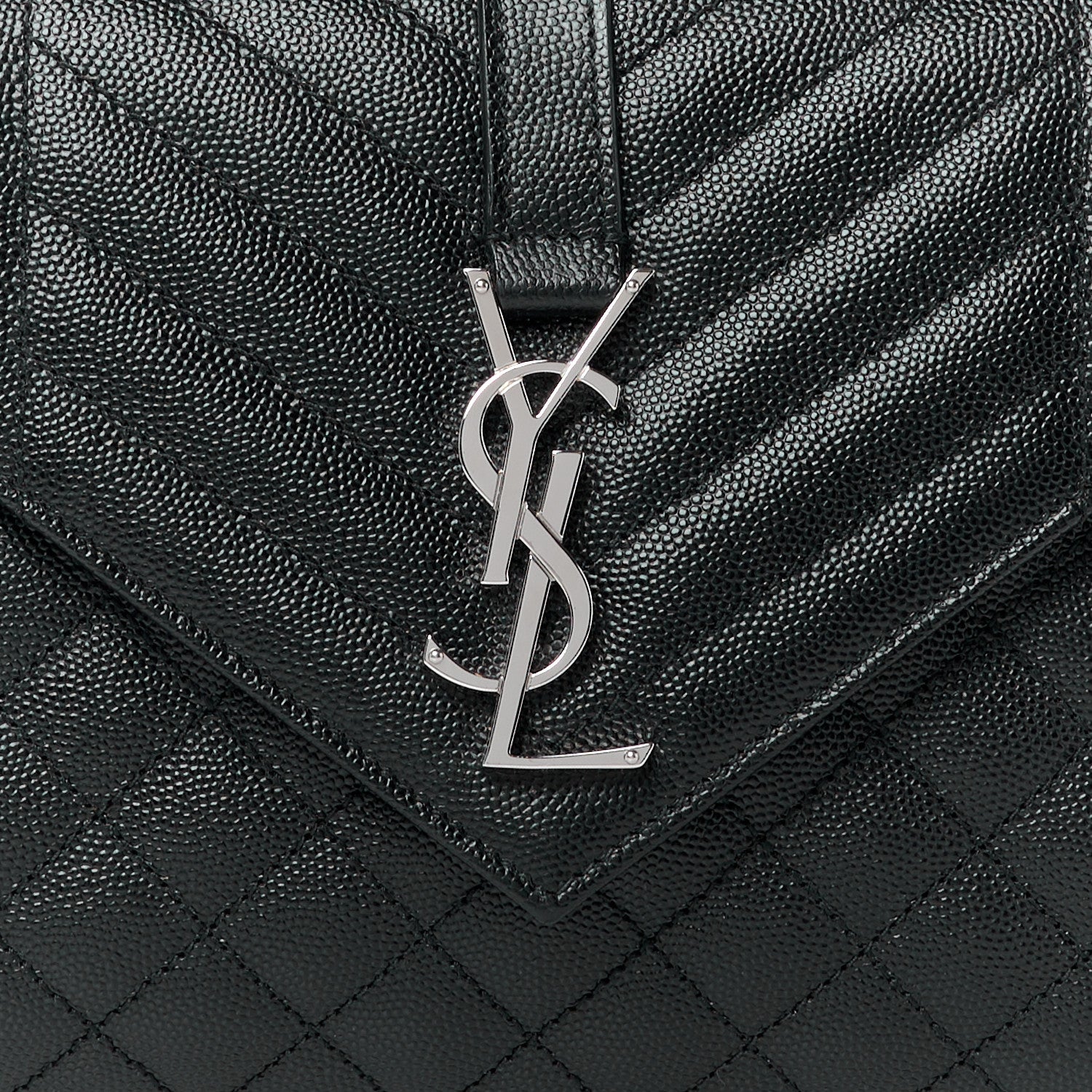 Saint Laurent SAINT LAURENT Grain De Poudre Textured Mixed Matelasse Triquilt Medium Monogram Satchel Black 9 of 13