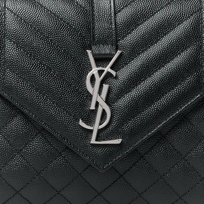 Saint Laurent SAINT LAURENT Grain De Poudre Textured Mixed Matelasse Triquilt Medium Monogram Satchel Black 9 of 13