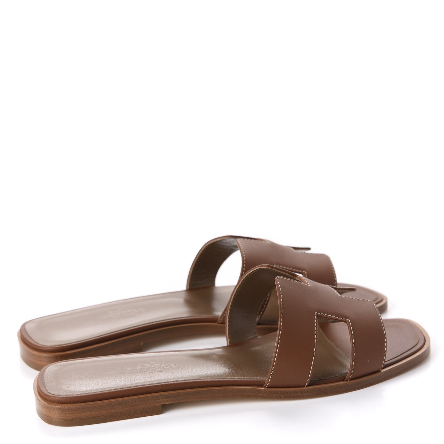 Box Calfskin Oran Sandals 37.5 Gold