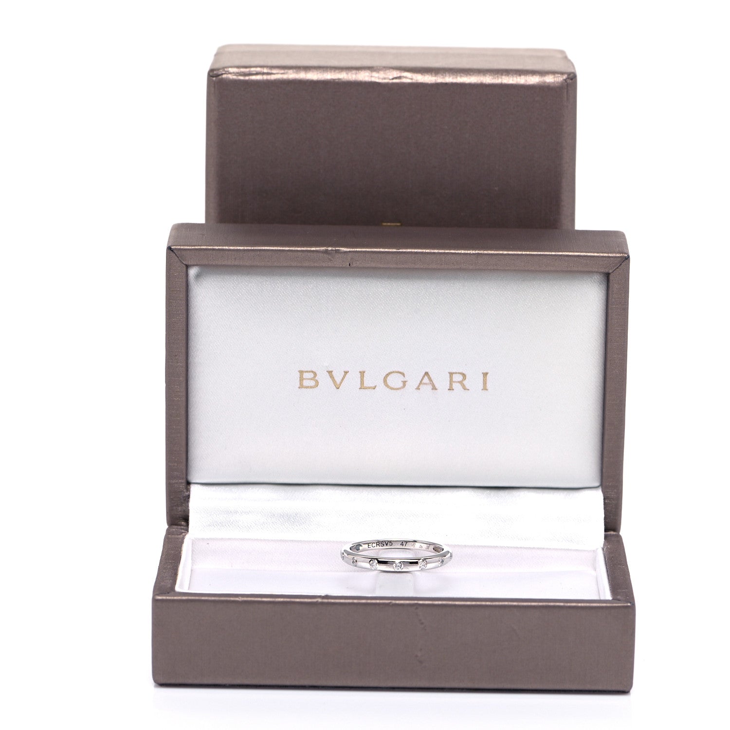 Bulgari Platinum Diamond Fedi Wedding Band Ring 47 4 5 of 5