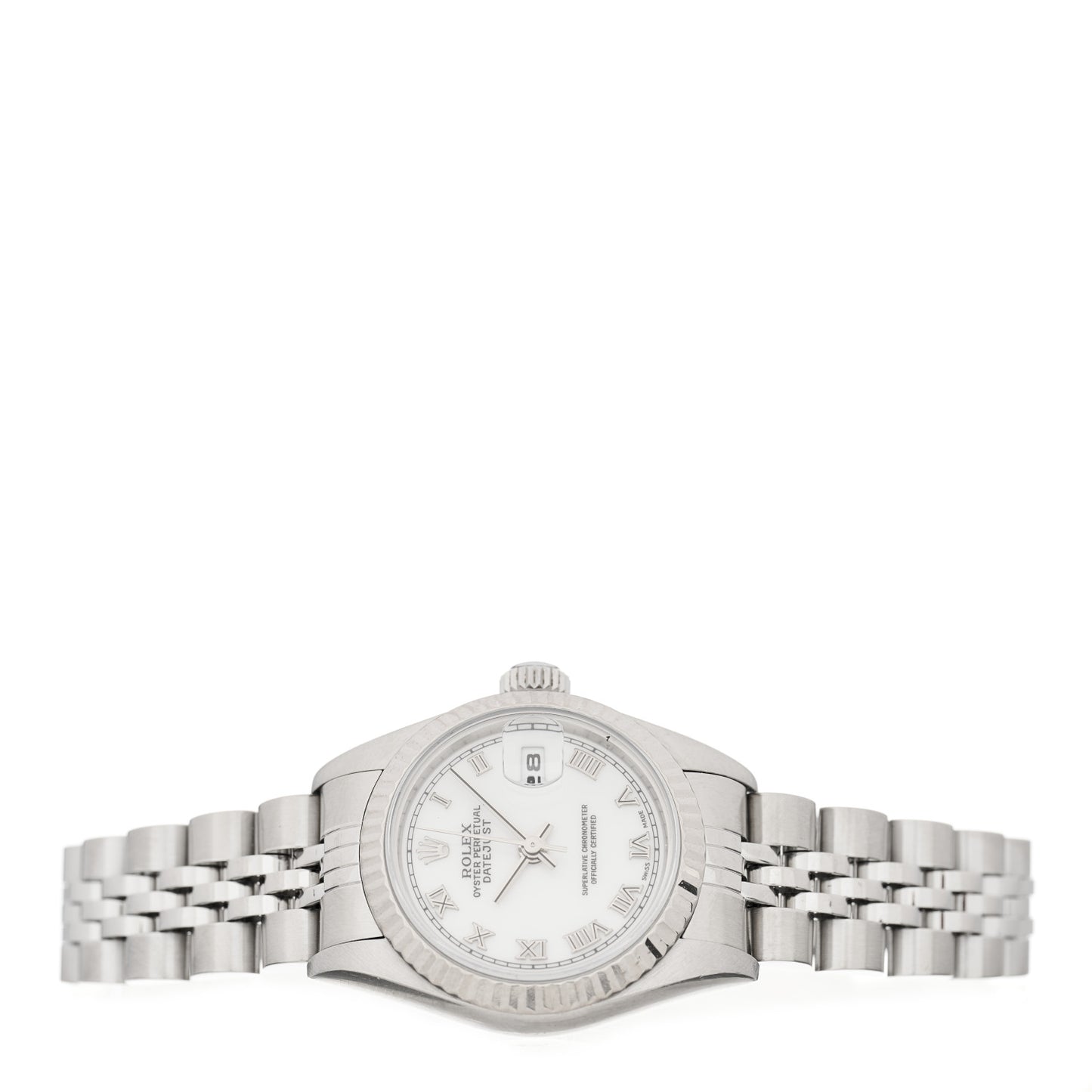 Stainless Steel 18K White Gold 26mm Oyster Perpetual Datejust Watch White Roman 69174
