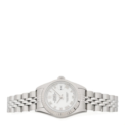 Rolex Stainless Steel 18K White Gold 26mm Oyster Perpetual Datejust Watch White Roman 69174 2 of 4