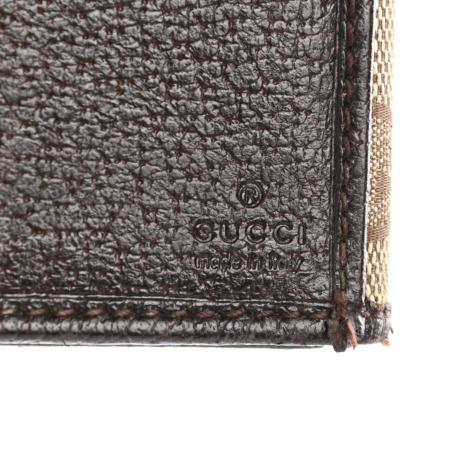 Monogram Metal Bar Continental Flap Wallet Beige Ebony Dark Brown