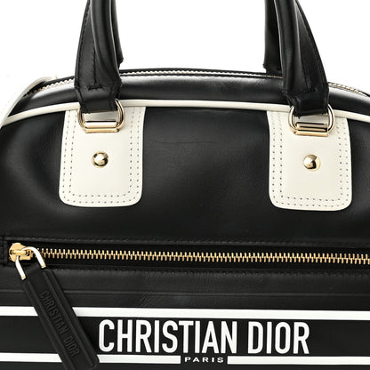 Christian Dior Calfskin Small Dior Vibe Zip Bowling Bag Blue White 7 of 10