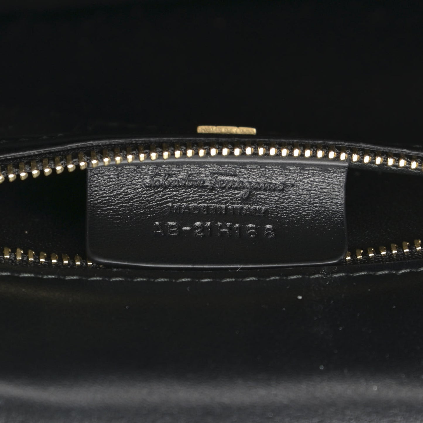 Calfskin Quilted Gancini Flap Bag Black