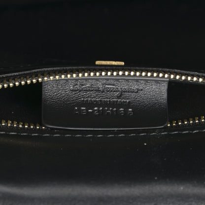 Salvatore Ferragamo Calfskin Quilted Gancini Flap Bag Black 7 of 12