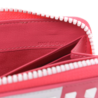 Valentino Garavani Vitello Colorblock Free Rockstud Zip Around Wallet Shadow Pink White 8 of 10