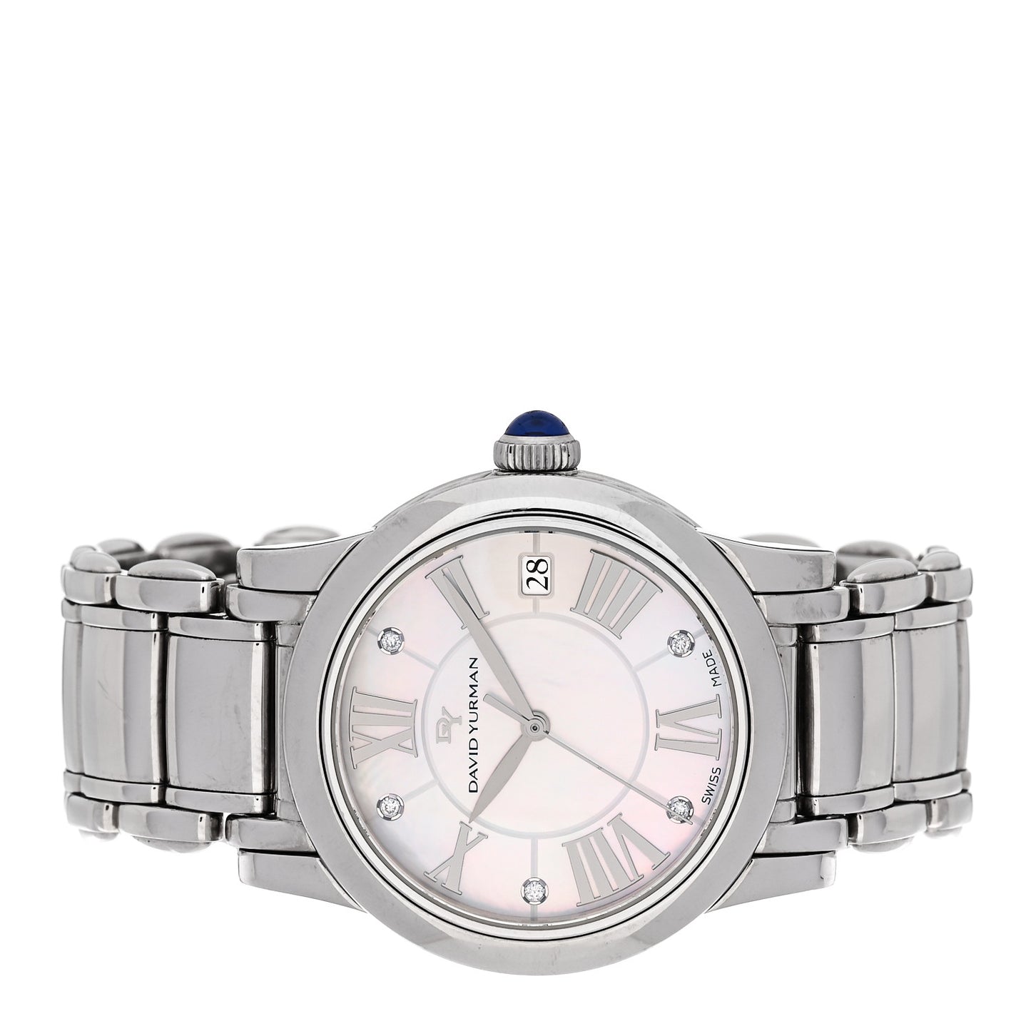 Stainless Steel Diamond Mother of Pearl 38mm Classic Quartz Watch