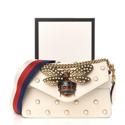 Gucci Nappa Pearl Studded Mini Queen Margaret Broadway Shoulder Bag Mystic White 13 of 13