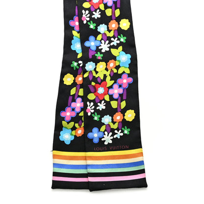 Louis Vuitton Silk Floral Multicolor Bandeau Black 2 of 6