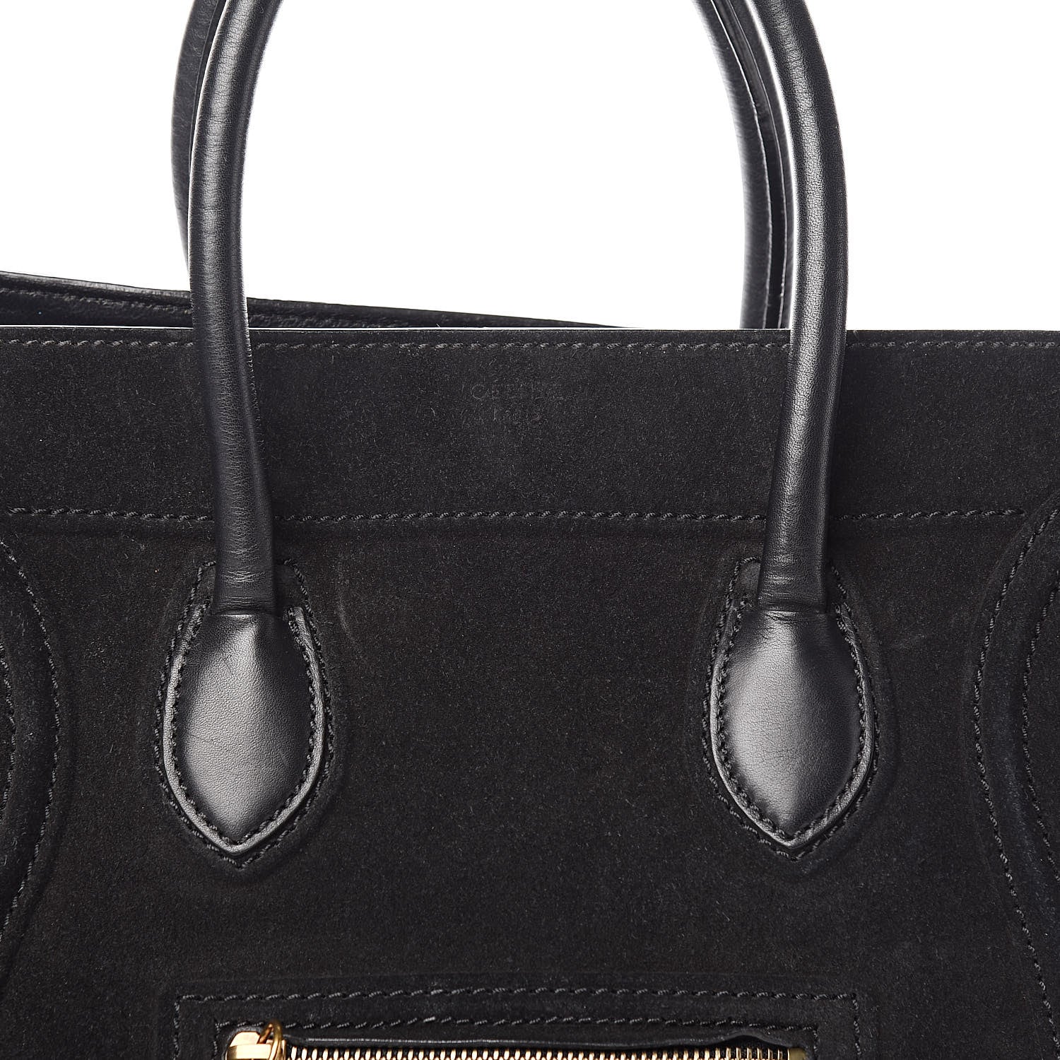 Celine Suede Medium Phantom Luggage Black 6 of 9
