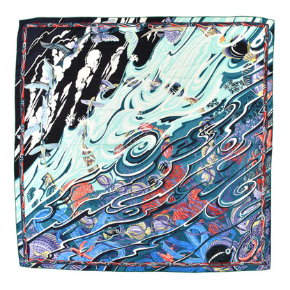 Hermes Cashmere Silk De La Mer Au Ciel Shawl 140 1 of 5