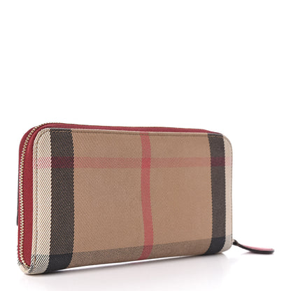Burberry Calfskin House Check Elmore Zip Around Wallet Russet Red 4 of 6