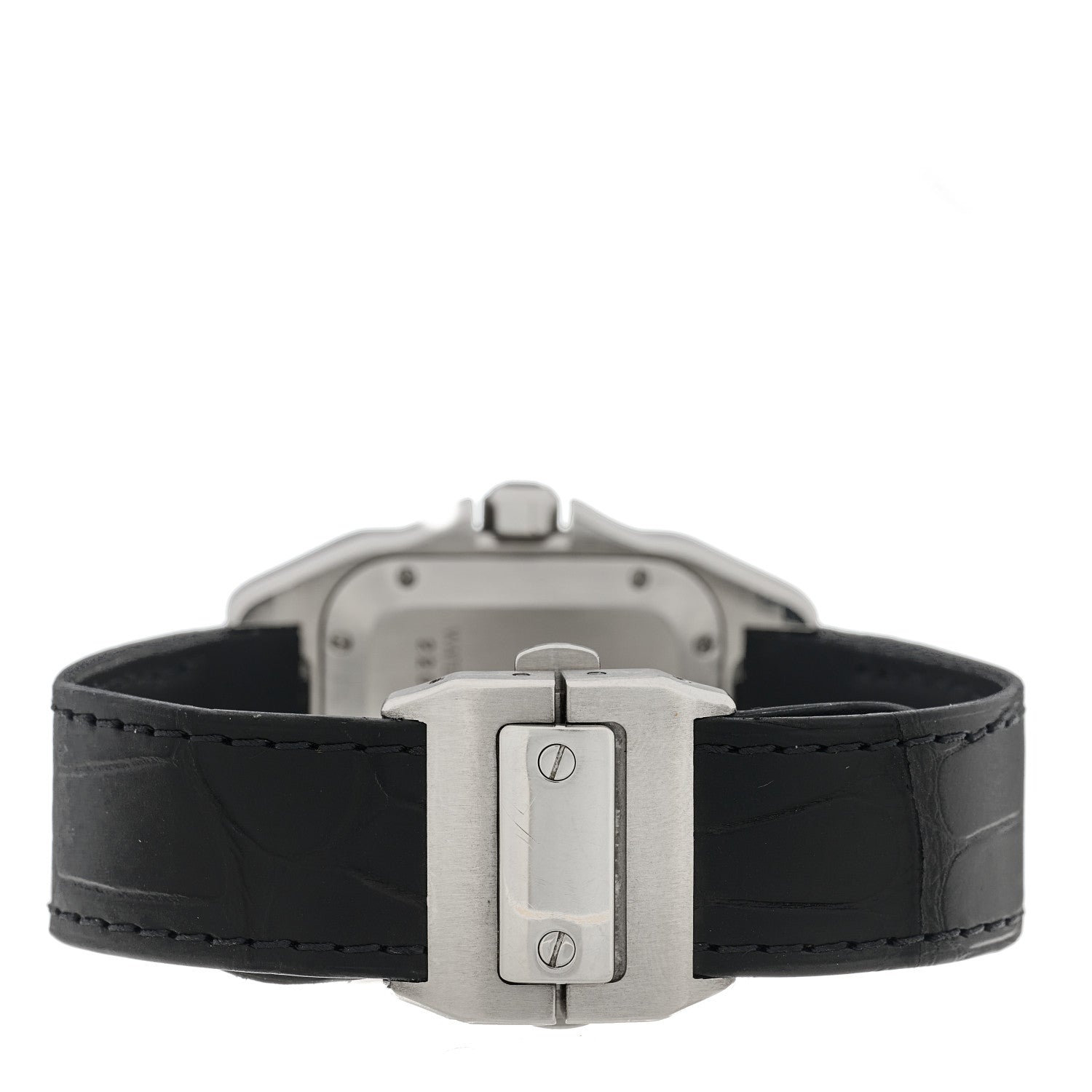 Cartier Stainless Steel Alligator 33mm Santos 100 Automatic Watch 3 of 4