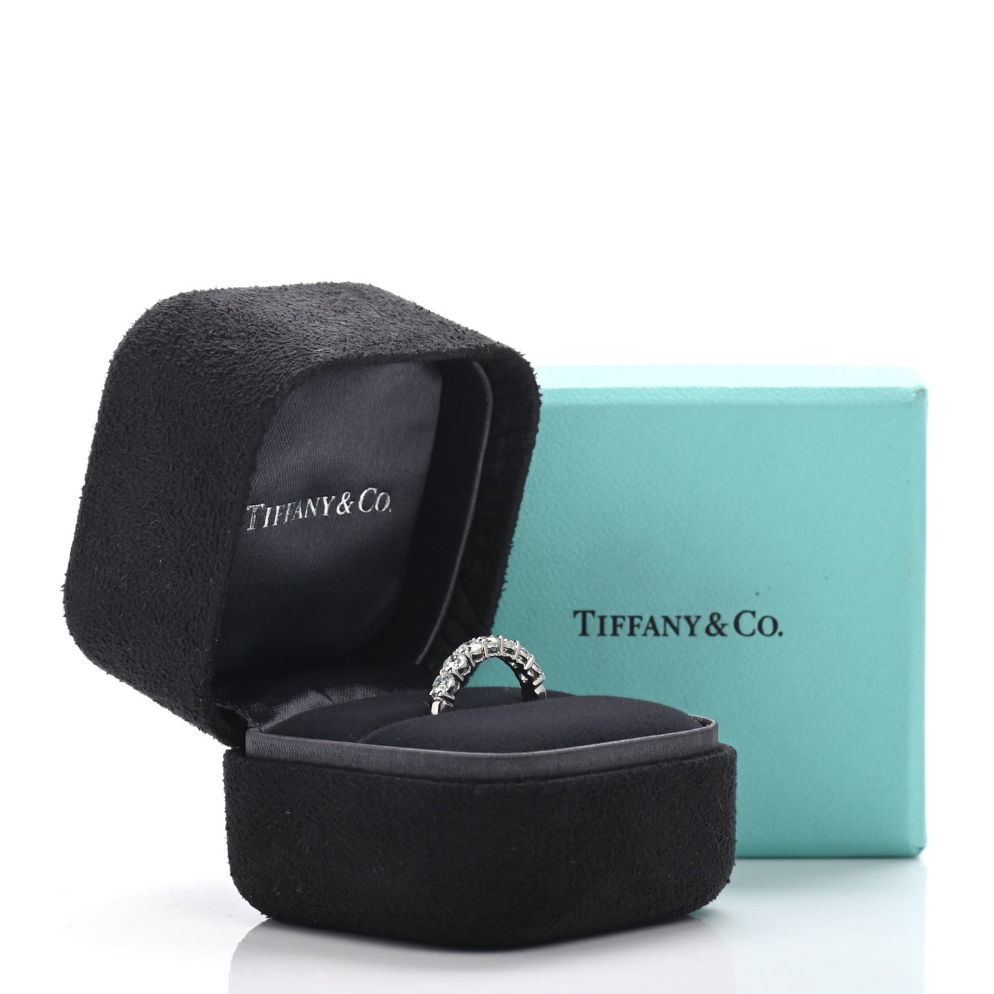 Platinum Diamond .57ct 3mm Half Circle Embrace Band Ring 45 3.25