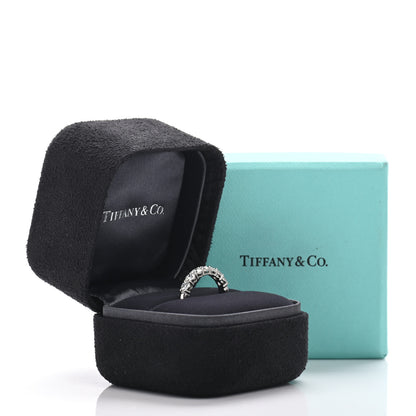 Tiffany Platinum Diamond .57ct 3mm Half Circle Embrace Band Ring 45 3.25 6 of 6
