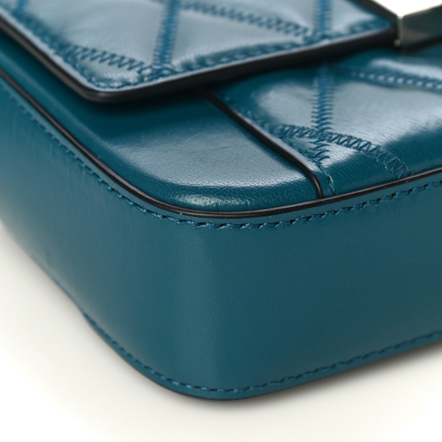 Givenchy Goatskin Quilted GV3 Mini Pocket Convertible Bag Blue 5 of 14