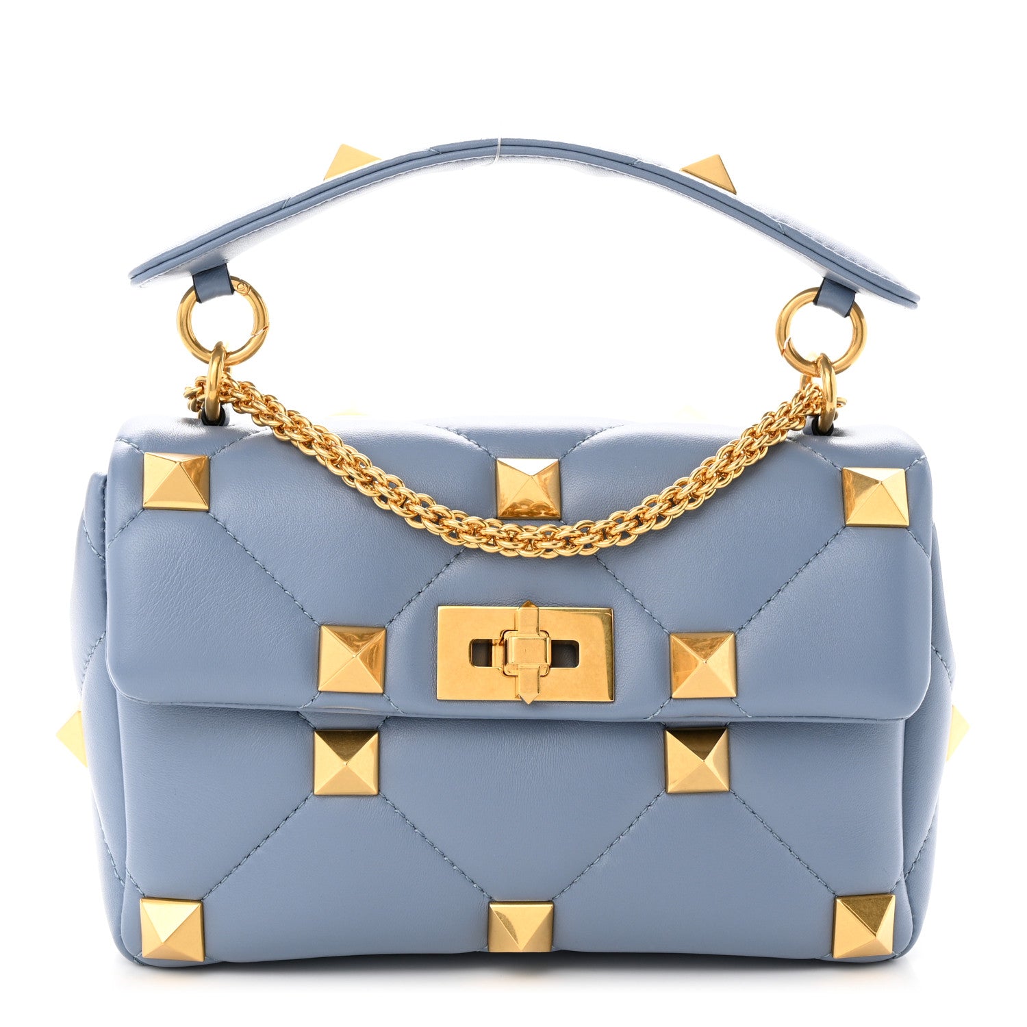 Valentino Garavani Nappa Medium Roman Stud Shoulder Bag Niagara 1 of 9