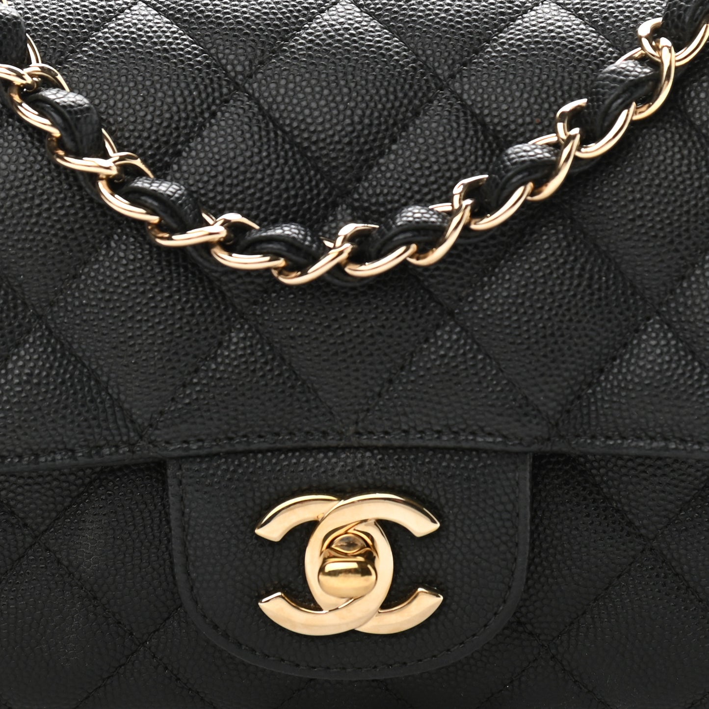 Caviar Quilted Mini Rectangular Flap Black