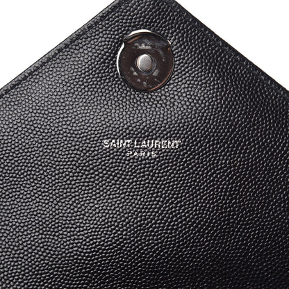 Saint Laurent Grain De Poudre Textured Mixed Matelasse Triquilt Medium Monogram Satchel Black 6 of 12