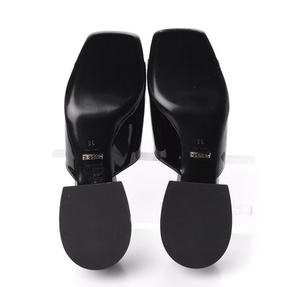 Gucci Patent Lexi Horsebit Mid-Heel Slide Sandals 38 Black 5 of 9