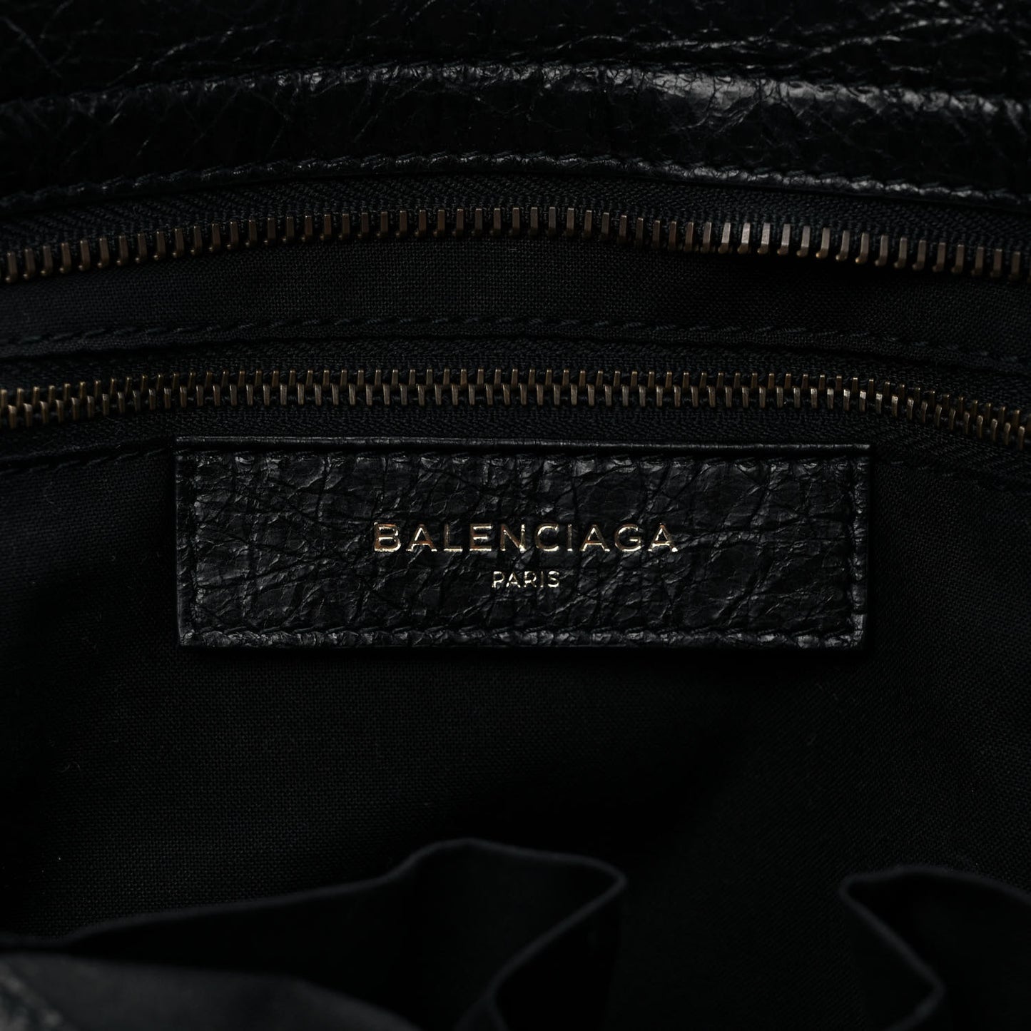 Agneau Classic Hardware City Logo Strap Black White