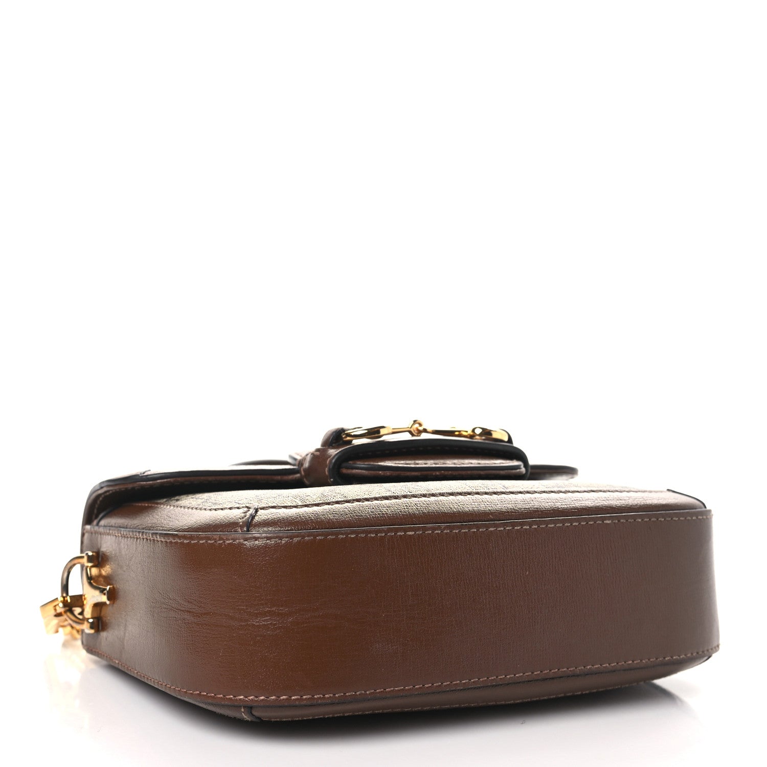 Gucci GG Supreme Monogram Azalea Calfskin Web Mini Horsebit 1955 Shoulder Bag Beige Ebony Brown Sugar 4 of 19