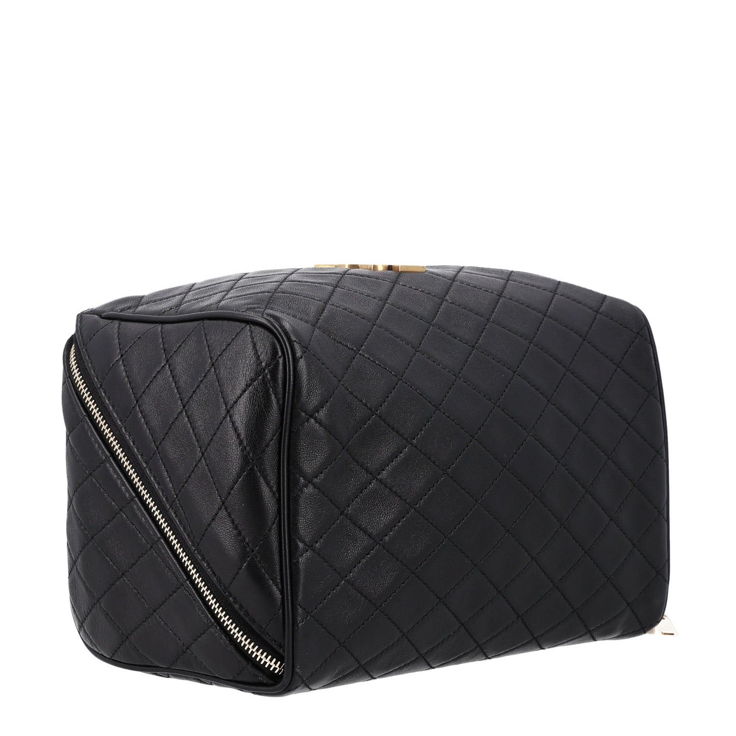 Lambskin Quilted Gaby Vanity Case Black