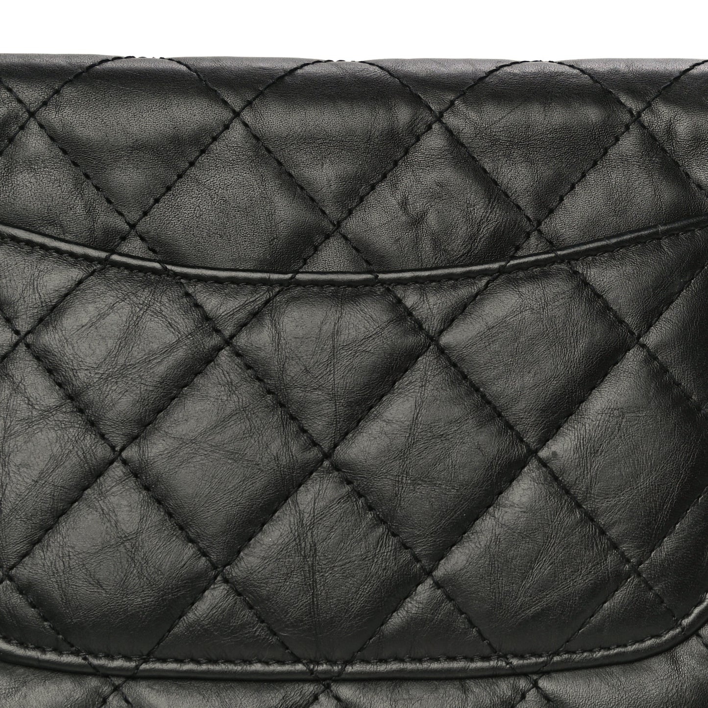 Aged Calfskin Quilted Reissue Wallet On Chain WOC Black
