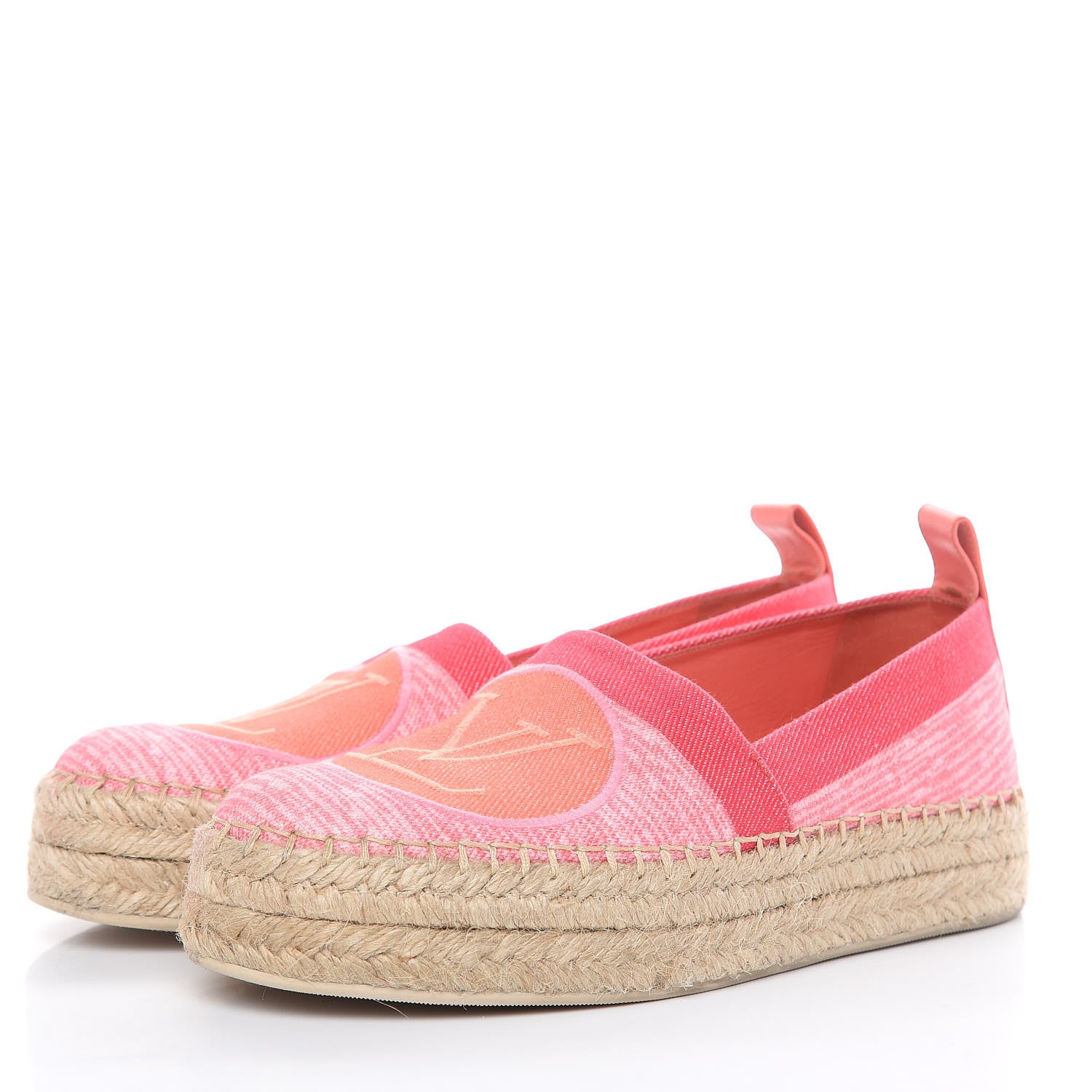 Louis Vuitton Canvas Blue Shore Espadrille Flats 36 Corail 3 of 10