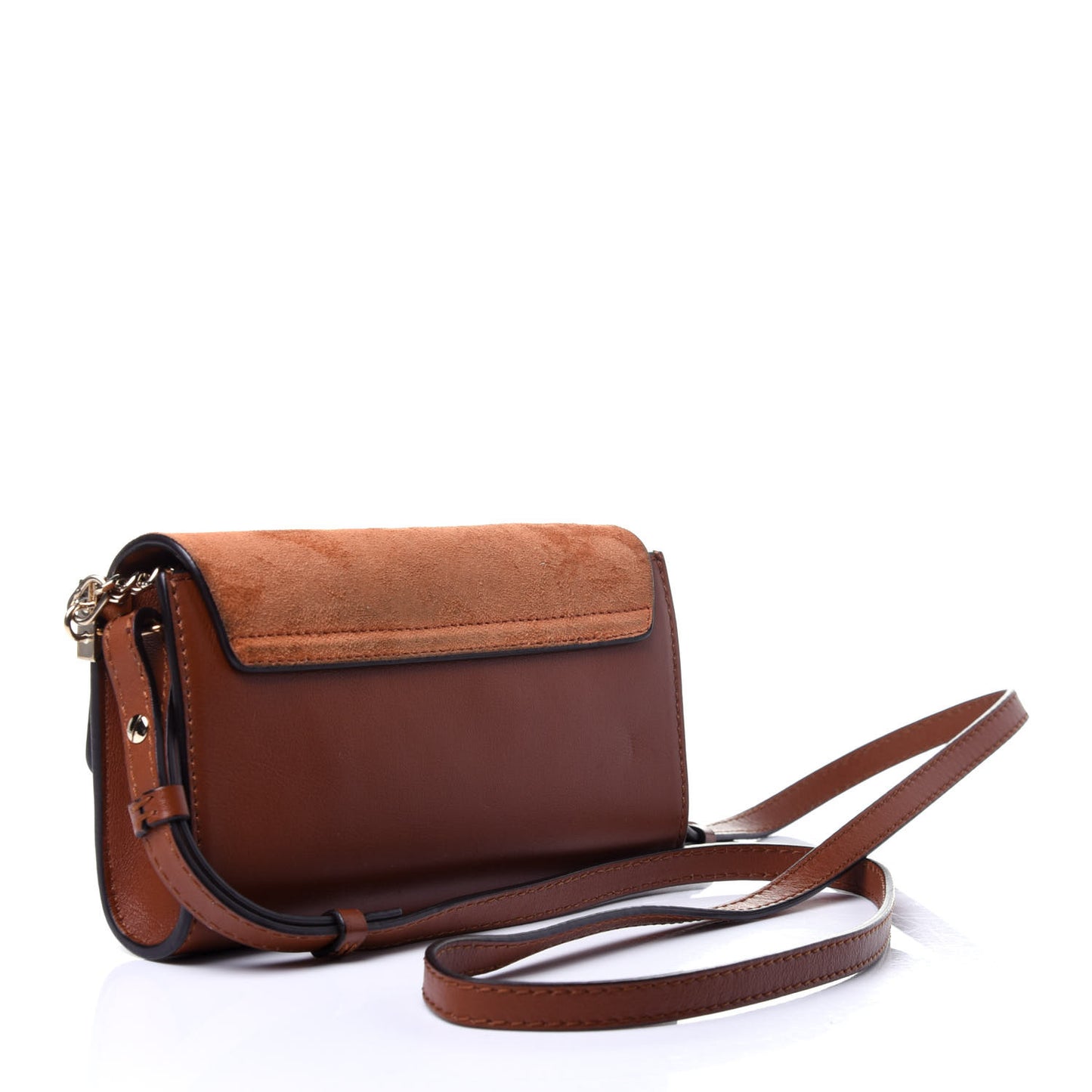 Suede Calfskin Mini Faye Shoulder Bag Tobacco